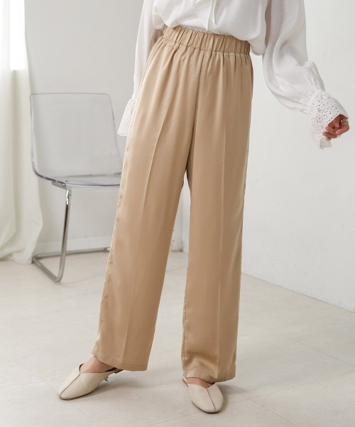 Bab(バブ)の「【S/M/L展開】サテンラインパンツ(その他パンツ・レディース・ライトグレー/アイボリー/ベージュ・LARGE/MEDIUM/SMALL)」の3枚目の写真