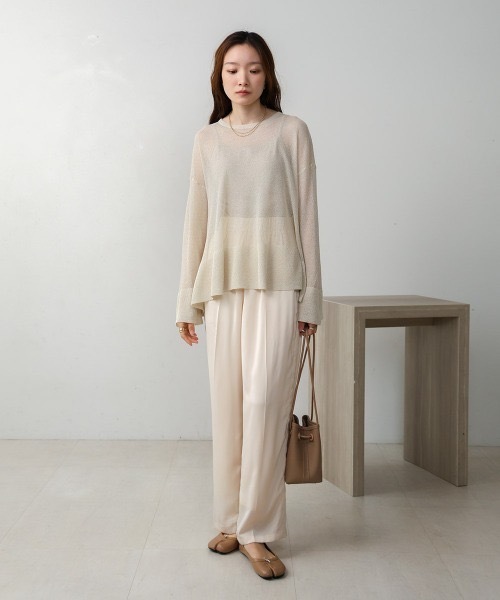 Bab(バブ)の「【S/M/L展開】サテンラインパンツ(その他パンツ・レディース・ライトグレー/アイボリー/ベージュ・LARGE/MEDIUM/SMALL)」の15枚目の写真