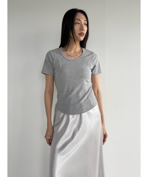 Didot.showroom(ディドット ショールーム)の「【DIDOT.】2サイズ展開|オリジナルセミUネックT(Tシャツ/カットソー・レディース・ブラック/アイボリー/グレー/ラベンダー/イエロー系その他・M/S)」の22枚目の写真