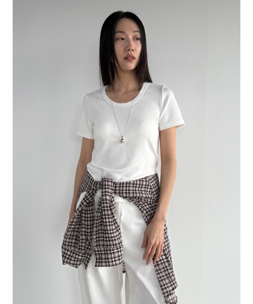 Didot.showroom(ディドット ショールーム)の「【DIDOT.】2サイズ展開|オリジナルセミUネックT(Tシャツ/カットソー・レディース・ブラック/アイボリー/グレー/ラベンダー/イエロー系その他・M/S)」の11枚目の写真