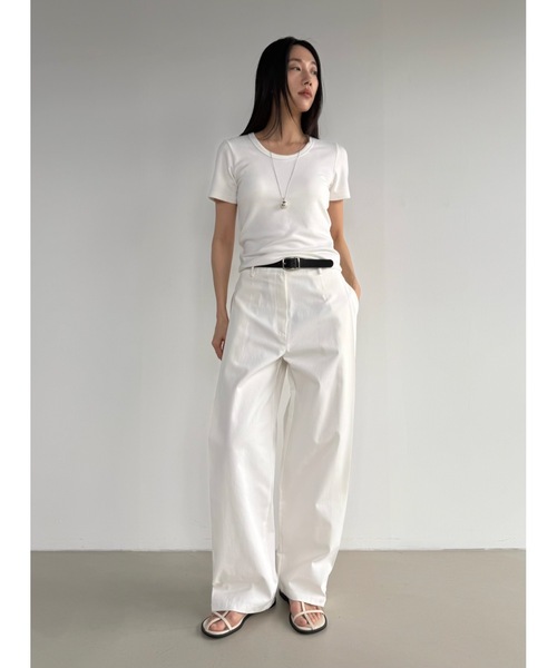 Didot.showroom(ディドット ショールーム)の「【DIDOT.】2サイズ展開|オリジナルセミUネックT(Tシャツ/カットソー・レディース・ブラック/アイボリー/グレー/ラベンダー/イエロー系その他・M/S)」の12枚目の写真