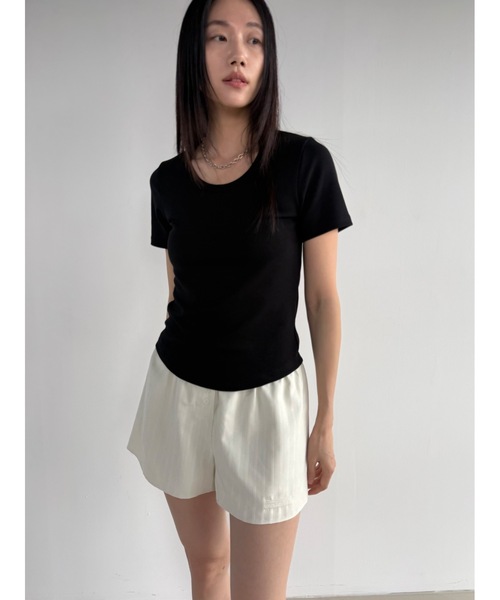 Didot.showroom(ディドット ショールーム)の「【DIDOT.】2サイズ展開|オリジナルセミUネックT(Tシャツ/カットソー・レディース・ブラック/アイボリー/グレー/ラベンダー/イエロー系その他・M/S)」の20枚目の写真