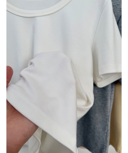 Didot.showroom(ディドット ショールーム)の「【DIDOT.】2サイズ展開|オリジナルセミUネックT(Tシャツ/カットソー・レディース・ブラック/アイボリー/グレー/ラベンダー/イエロー系その他・M/S)」の8枚目の写真