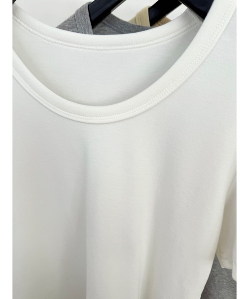 Didot.showroom(ディドット ショールーム)の「【DIDOT.】2サイズ展開|オリジナルセミUネックT(Tシャツ/カットソー・レディース・ブラック/アイボリー/グレー/ラベンダー/イエロー系その他・M/S)」の7枚目の写真