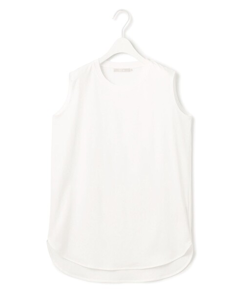 ICB(アイシービー)の「コンパクトスムース ノースリーブ Tシャツ(Tシャツ/カットソー・レディース・ブラック系/アイボリー系・LARGE/X-LARGE)」の1枚目の写真