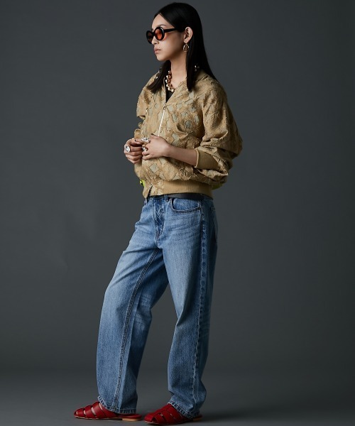 GEVS.(ジェイヴィス)の「ダブルウエストデニムパンツ<大きいサイズ有>GEVS.(デニムパンツ・レディース・ブルー系/ネイビー系・73/76/80/84/88/92/96/98/106/114/122)」の5枚目の写真