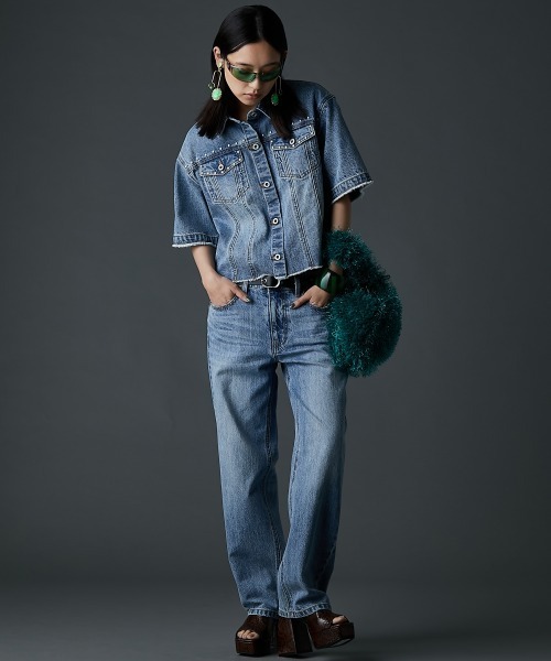 GEVS.(ジェイヴィス)の「ダブルウエストデニムパンツ<大きいサイズ有>GEVS.(デニムパンツ・レディース・ブルー系/ネイビー系・73/76/80/84/88/92/96/98/106/114/122)」の7枚目の写真