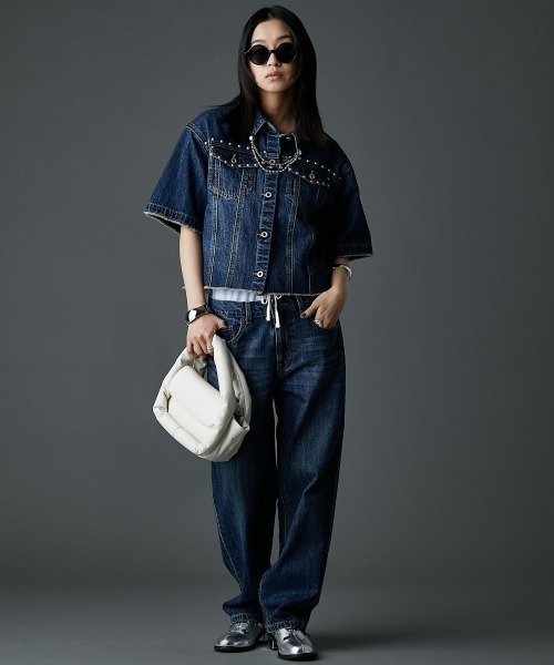 GEVS.(ジェイヴィス)の「ダブルウエストデニムパンツ<大きいサイズ有>GEVS.(デニムパンツ・レディース・ブルー系/ネイビー系・73/76/80/84/88/92/96/98/106/114/122)」の10枚目の写真