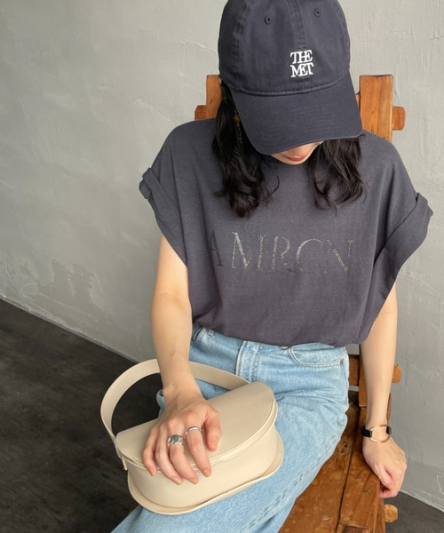 AMERICANA AMRCNロールアップTシャツ AMERICANA/アメリカーナ】 AMRCN ロールアップTシャツ（Tシャツ
