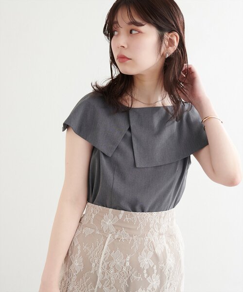 セール】【WEB限定】アシメカラーオフショルブラウス（シャツ
