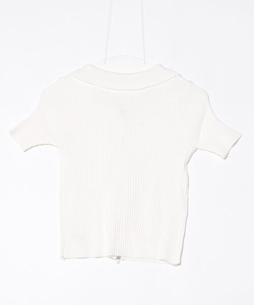 LETee(レティー)の「リブニット ダブルジップエリツキカーディガン(カーディガン/ボレロ・レディース・ブラック/ホワイト/ブルー・FREE)」の7枚目の写真