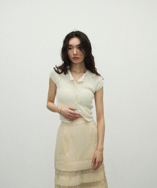 【値下げしました】Basket Knit Cardigan ピスタチオ ánuans - 【laubeblanc】Basket Knit Cardigan / ピスタチオの通販 by