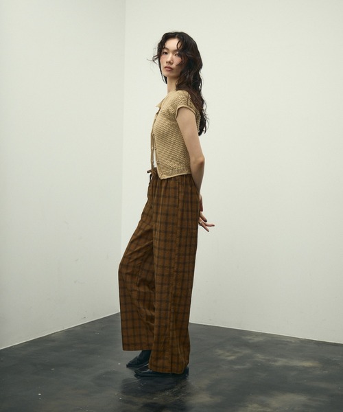 Lutim by u（ルチバイユー）の「Basket-knit cardigan with French sleeves / バスケット編みニットフレンチ袖・カーディガン（カーディガン/ボレロ・レディース・ナチュラル/ブラック/ベージュ・FREE）」の21枚目の写真