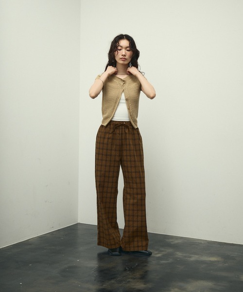 Lutim by u（ルチバイユー）の「Basket-knit cardigan with French sleeves / バスケット編みニットフレンチ袖・カーディガン（カーディガン/ボレロ・レディース・ナチュラル/ブラック/ベージュ・FREE）」の22枚目の写真