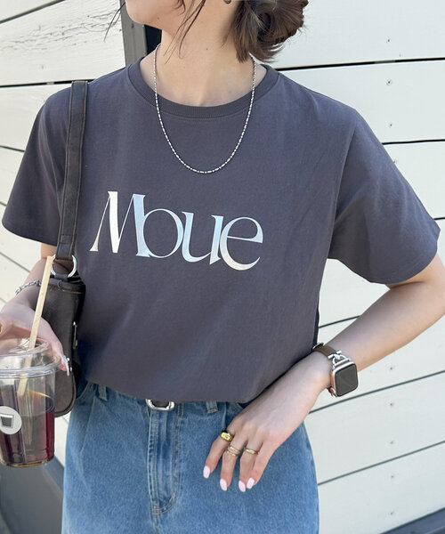 DISCOAT(ディスコート)の「MOUE箔ロゴTシャツ(Tシャツ/カットソー・レディース・チャコールグレー/オフホワイト・FREE)」の13枚目の写真
