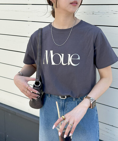 DISCOAT(ディスコート)の「MOUE箔ロゴTシャツ(Tシャツ/カットソー・レディース・チャコールグレー/オフホワイト・FREE)」の14枚目の写真