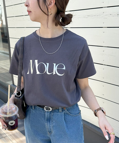 DISCOAT(ディスコート)の「MOUE箔ロゴTシャツ(Tシャツ/カットソー・レディース・チャコールグレー/オフホワイト・FREE)」の15枚目の写真
