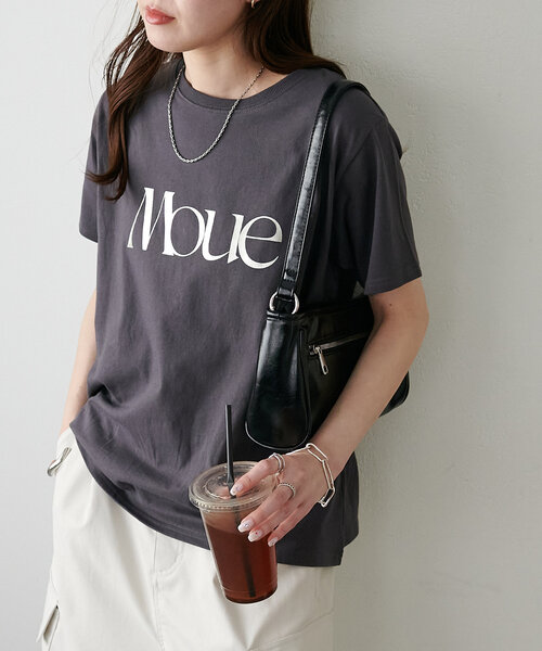 DISCOAT(ディスコート)の「MOUE箔ロゴTシャツ(Tシャツ/カットソー・レディース・チャコールグレー/オフホワイト・FREE)」の19枚目の写真