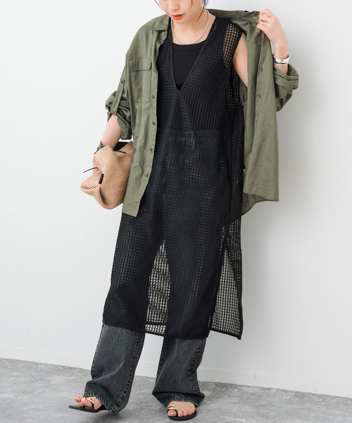 25年 現行品 美品 Spick&Span 絡み織りメッシュレースベスト セール】絡み織りメッシュレースベスト（ワンピース）｜Spick