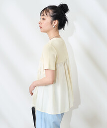 アーミーリブ コンビピグメントTシャツ/ドッキングTシャツ