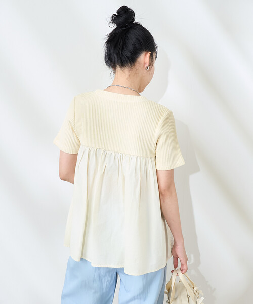 FREAK'S STORE(フリークスストア)の「アーミーリブ コンビピグメントTシャツ/ドッキングTシャツ(Tシャツ/カットソー・レディース・ナチュラル/ブルーグリーン/チャコール・フリ-)」の21枚目の写真
