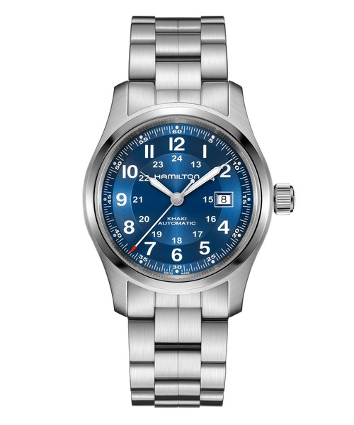 HAMILTON（ハミルトン）の「HAMILTON [ハミルトン] 腕時計 Khaki Field （カーキ フィールド）  オート 自動巻き 42MM ブルー×シルバー（アナログ腕時計・メンズ・ブルー・FREE）」の2枚目の写真