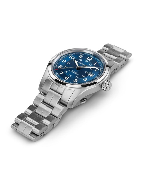 HAMILTON（ハミルトン）の「HAMILTON [ハミルトン] 腕時計 Khaki Field （カーキ フィールド）  オート 自動巻き 42MM ブルー×シルバー（アナログ腕時計・メンズ・ブルー・FREE）」の6枚目の写真