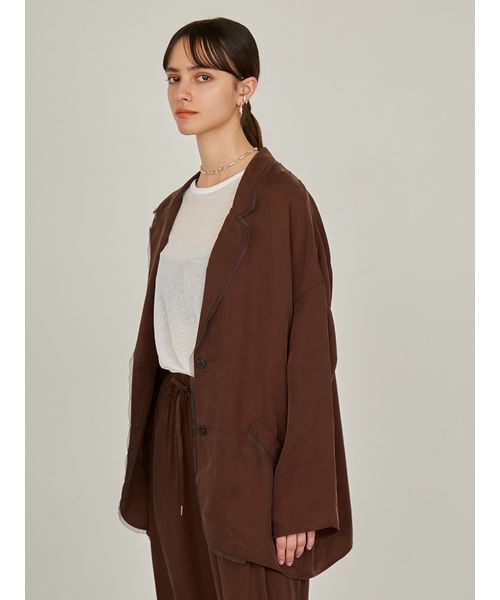 styling/（スタイリング）の「【セットアップ対応】オープンカラーシャツジャケット（その他アウター・レディース・ブラウン/ミント・0/1）」の3枚目の写真