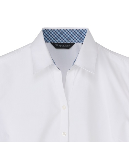 TOKYO SHIRTS（トウキョウシャツ）の「【透け防止】 形態安定ノーアイロン スキッパー 半袖ビジネスワイシャツ（ビジネスシャツ・レディース・ホワイト・L/XL/LL/M/S）」の3枚目の写真