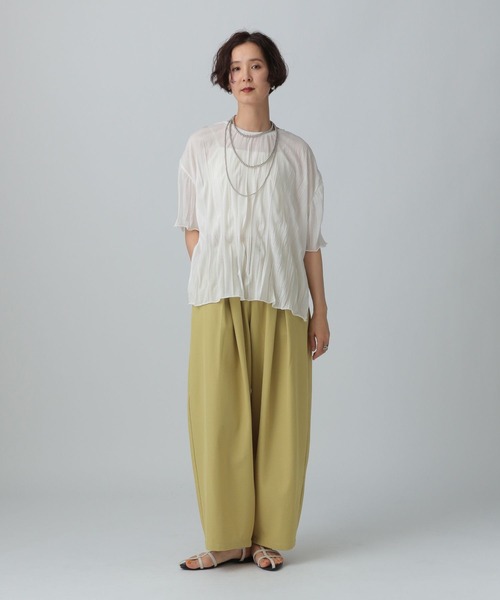 LEPSIM(レプシィム)の「ランダムプリーツT 451607(Tシャツ/カットソー・レディース・ブラック/オフホワイト/ブルー・FREE)」の7枚目の写真