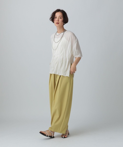 LEPSIM(レプシィム)の「ランダムプリーツT 451607(Tシャツ/カットソー・レディース・ブラック/オフホワイト/ブルー・FREE)」の5枚目の写真