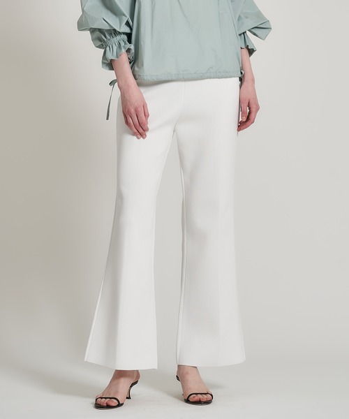 ESTNATION（エストネーション）の「ESTNATION / コットン ポリエステル フレアパンツ（その他パンツ・レディース・ブラック/ホワイト・36/38）」の2枚目の写真