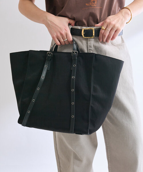 RIVE DROITE(リヴドロワ)の「【R.good(アールドットグッド)】ワッシャーNハトメトート(ハンドバッグ・レディース・カーキ/ブラック・FREE)」の2枚目の写真