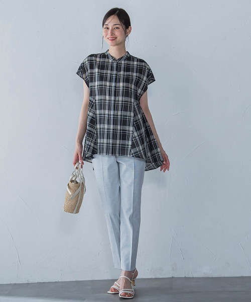 LAUTREAMONT（ロートレアモン）の「マドラスチェックブラウス≪洗濯機で洗える≫（シャツ/ブラウス・レディース・ブラック系その他/オレンジ系その他・9号）」の21枚目の写真