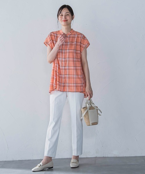 LAUTREAMONT（ロートレアモン）の「マドラスチェックブラウス≪洗濯機で洗える≫（シャツ/ブラウス・レディース・ブラック系その他/オレンジ系その他・9号）」の11枚目の写真