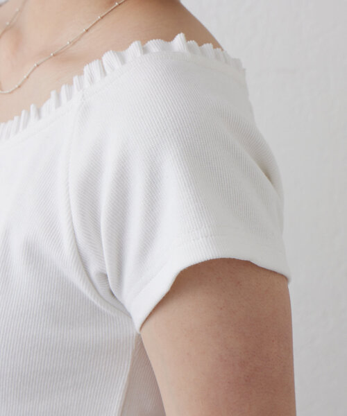 tシャツ 「mline」レースオフショル カットソー レディース mline]レースオフショル カットソー | mline(エムライン
