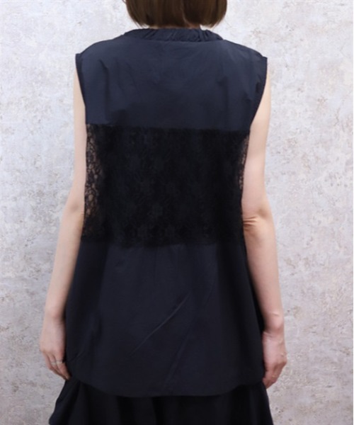 axes femme（アクシーズファム）の「レース切替ジップベスト（ベスト・レディース・カーキ/ブラック・FREE）」の7枚目の写真