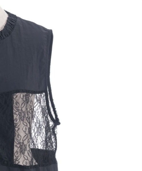 axes femme（アクシーズファム）の「レース切替ジップベスト（ベスト・レディース・カーキ/ブラック・FREE）」の14枚目の写真