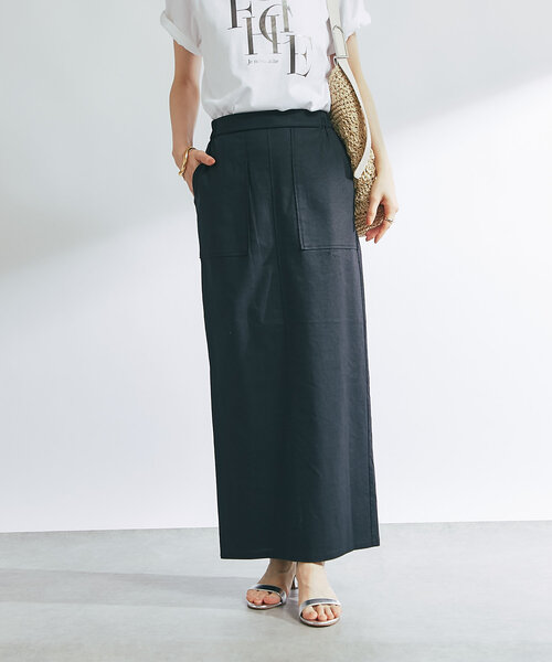 un dix cors(アンディコール)の「《女性らしく着こなせる》ストレッチリネンタイトスカート(スカート・レディース・ブラック/ブルー/ベージュ・FREE)」の13枚目の写真