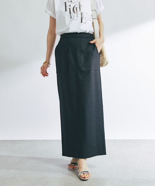 un dix cors(アンディコール)の「《女性らしく着こなせる》ストレッチリネンタイトスカート(スカート・レディース・ブラック/ブルー/ベージュ・FREE)」の16枚目の写真