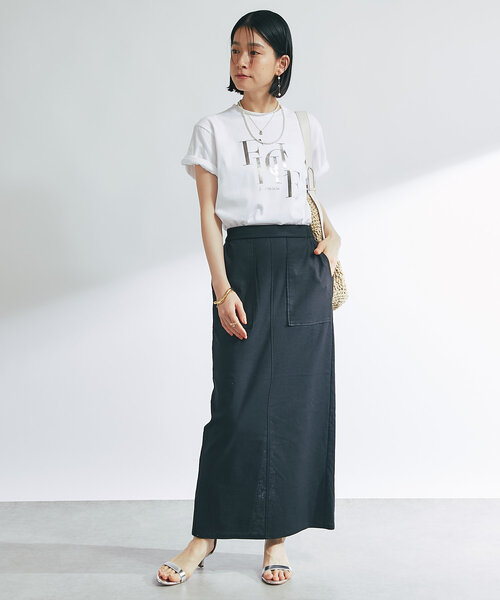 un dix cors(アンディコール)の「《女性らしく着こなせる》ストレッチリネンタイトスカート(スカート・レディース・ブラック/ブルー/ベージュ・FREE)」の17枚目の写真
