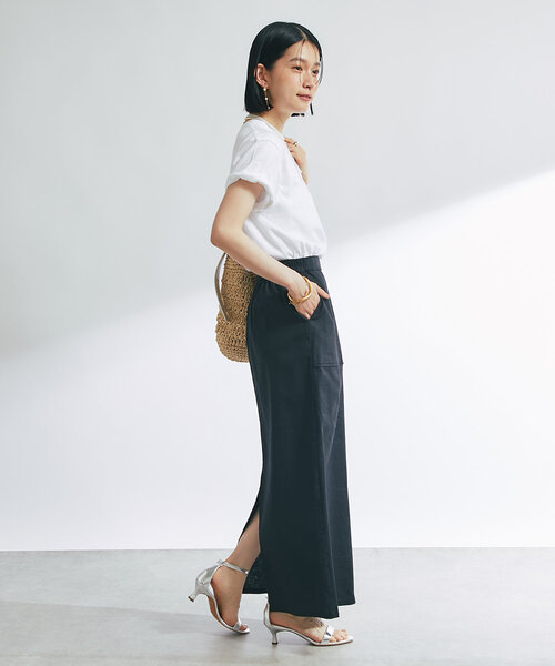 un dix cors(アンディコール)の「《女性らしく着こなせる》ストレッチリネンタイトスカート(スカート・レディース・ブラック/ブルー/ベージュ・FREE)」の18枚目の写真