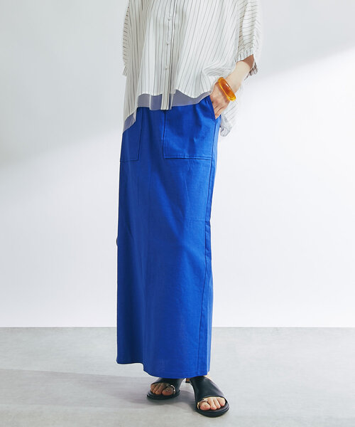 un dix cors(アンディコール)の「《女性らしく着こなせる》ストレッチリネンタイトスカート(スカート・レディース・ブラック/ブルー/ベージュ・FREE)」の11枚目の写真