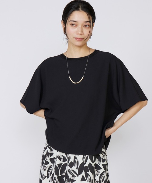 INED（イネド）の「【吸汗速乾】ジョーゼットプルオーバー（Tシャツ/カットソー・レディース・ブラック/ホワイト/パープル・9号）」の3枚目の写真