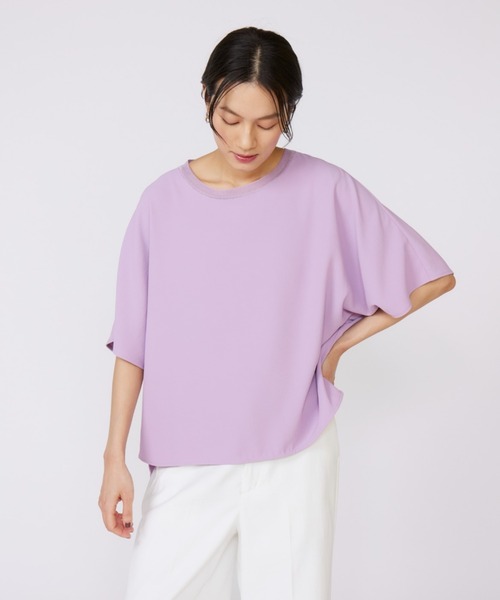 INED（イネド）の「【吸汗速乾】ジョーゼットプルオーバー（Tシャツ/カットソー・レディース・ブラック/ホワイト/パープル・9号）」の13枚目の写真