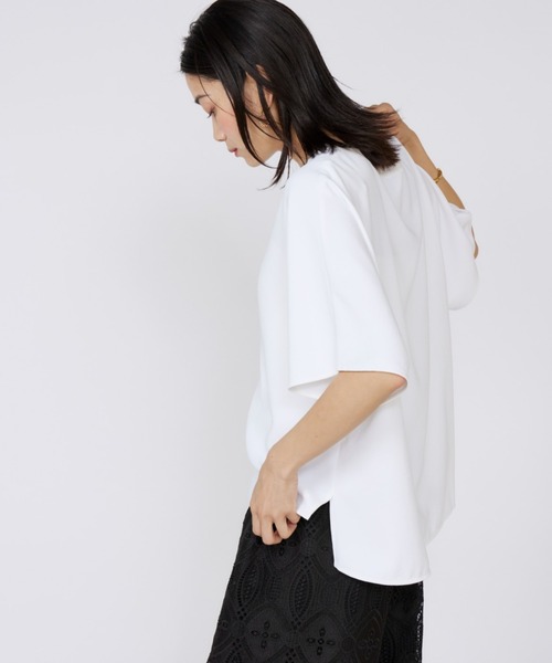 INED（イネド）の「【吸汗速乾】ジョーゼットプルオーバー（Tシャツ/カットソー・レディース・ブラック/ホワイト/パープル・9号）」の9枚目の写真