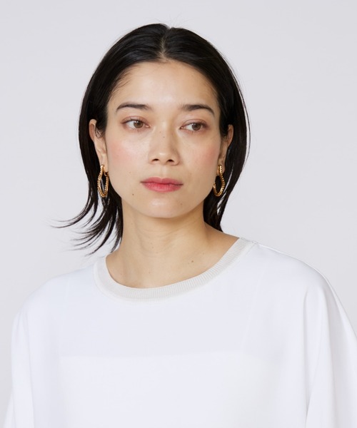 INED（イネド）の「【吸汗速乾】ジョーゼットプルオーバー（Tシャツ/カットソー・レディース・ブラック/ホワイト/パープル・9号）」の7枚目の写真