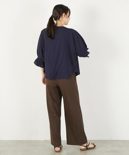 セール】【テンセルリネンドルマンギャザーブラウス】（シャツ