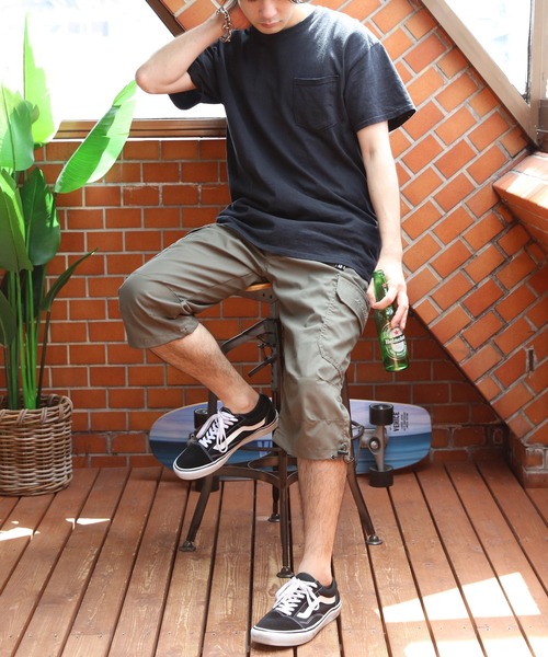 OUTDOOR PRODUCTS（アウトドアプロダクツ）の「OUTDOOR PRODUCTS クライミングカーゴクロップドパンツ（カーゴパンツ・メンズ・ブラック/カーキ/オリーブ/チャコールグレー/ブルー/ベージュ・MEDIUM/X-LARGE/LARGE）」の8枚目の写真