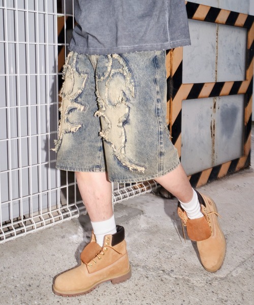 SHORT ROUND（ショートラウンド）の「SHORT ROUND/スーパーバギーフリンジデニムショーツ（デニムパンツ・メンズ・その他1/その他2/その他3/その他4・MEDIUM/LARGE）」の2枚目の写真